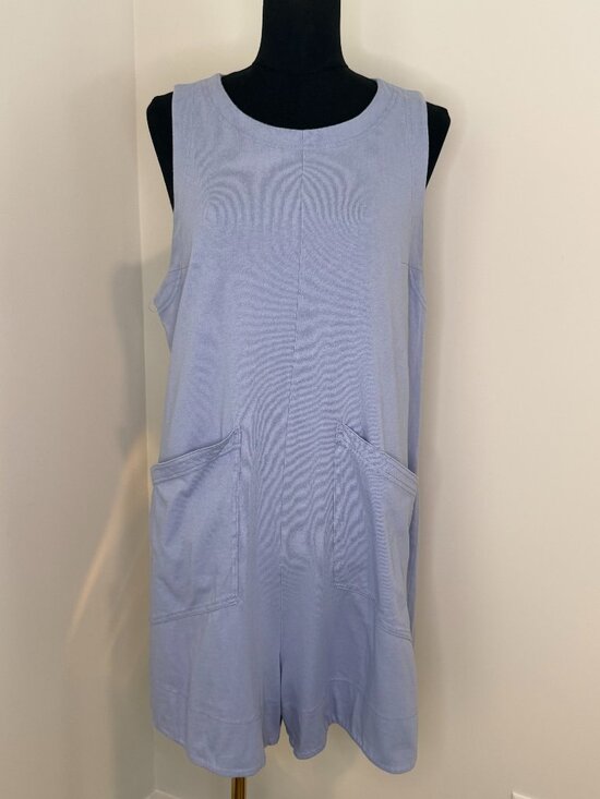 Free People Pants - FREE PEOPLE BEACH (L) Blue Romper
